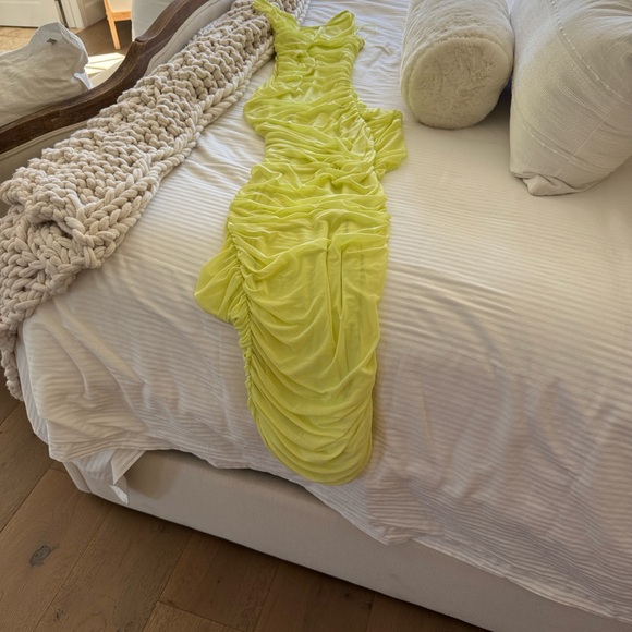 AFRM One-Shoulder Dress in Lime - Picture 2 of 11